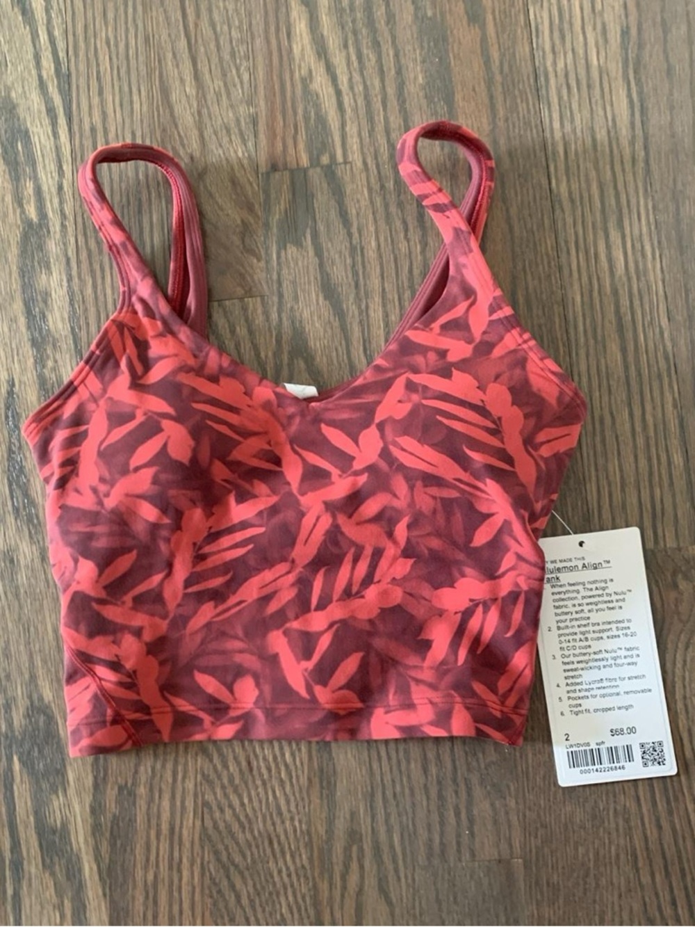 lululemon athletica Red Printed Crop Bralette